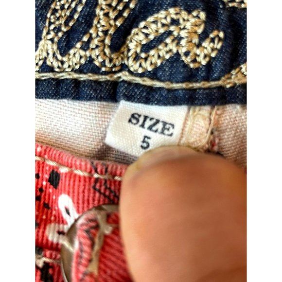 Vanilla Star Womens Floral Cut Off Shorts Stretch Lace Crocheted Red Black SZ 5 - Picture 8 of 10